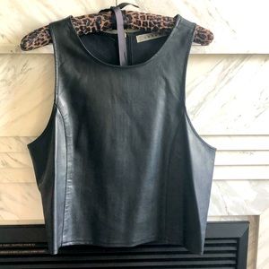 Vegan Leather Racerback Crop Tank